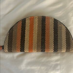 Universal Thread Striped Clutch - Black, Orange, Tan